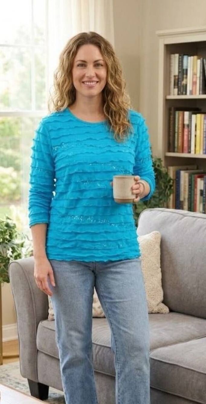 Cactus Top Bright Turquoise Sz S